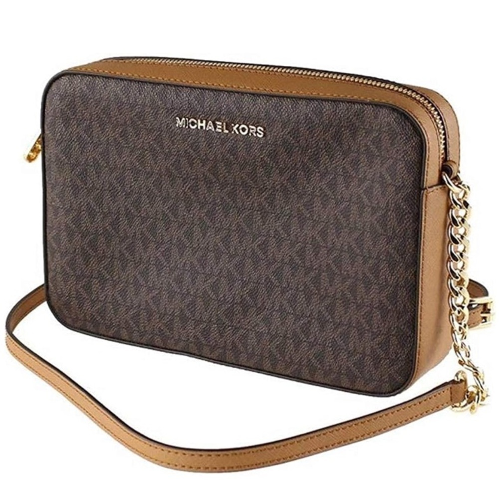 Michael Kors Women’s Brown Monogram Adjustable Strap Crossbody/Shoulder Bag |NEW - Picture 1 of 12